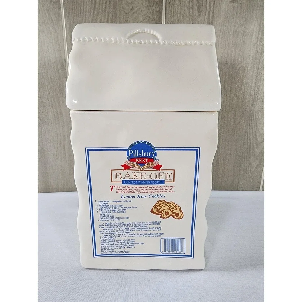 Vintage 1988 Pillsbury Flour Canister Recipe Bag Cookie Jar w/ 1971 Doughboy Set